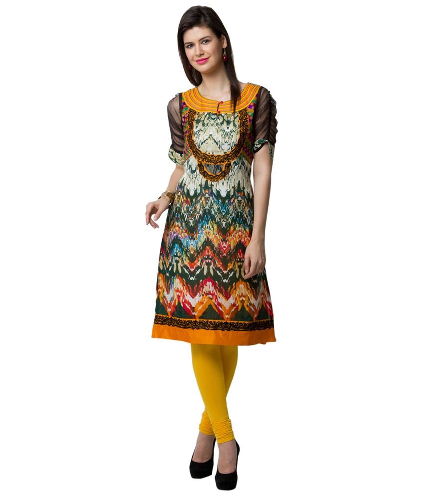 sleeveless yellow kurti