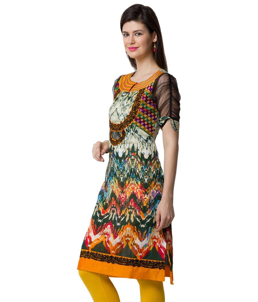 sleeveless yellow kurti