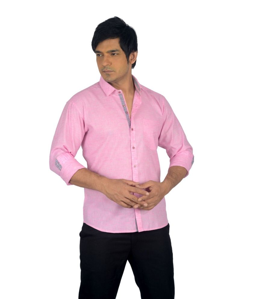 mens pink linen shirts uk