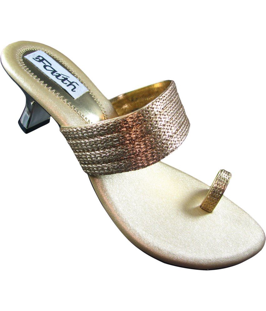 Faith Golden Women Ethnic Sandals Price in India- Buy Faith Golden Women Ethnic Sandals Online 