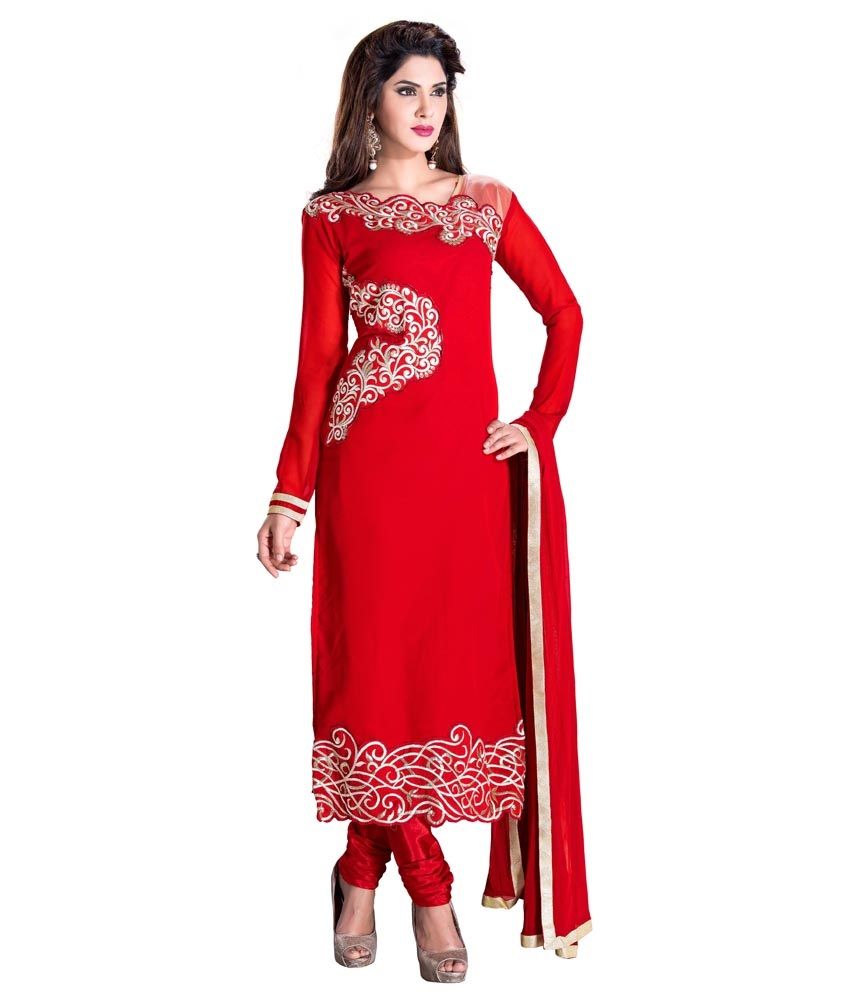 red georgette frock