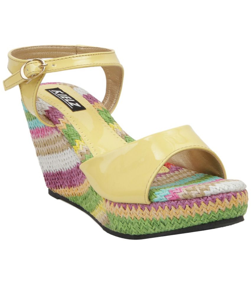 yellow heeled sandals