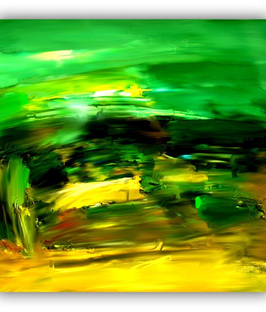 Vitalwalls Green And Yellow Abstract Painting Buy Vitalwalls Green And
