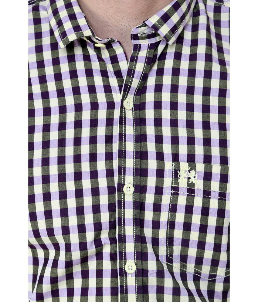 Cotton County Premium Purple Cotton Slim Fit Half Shirt - Buy Cotton ...