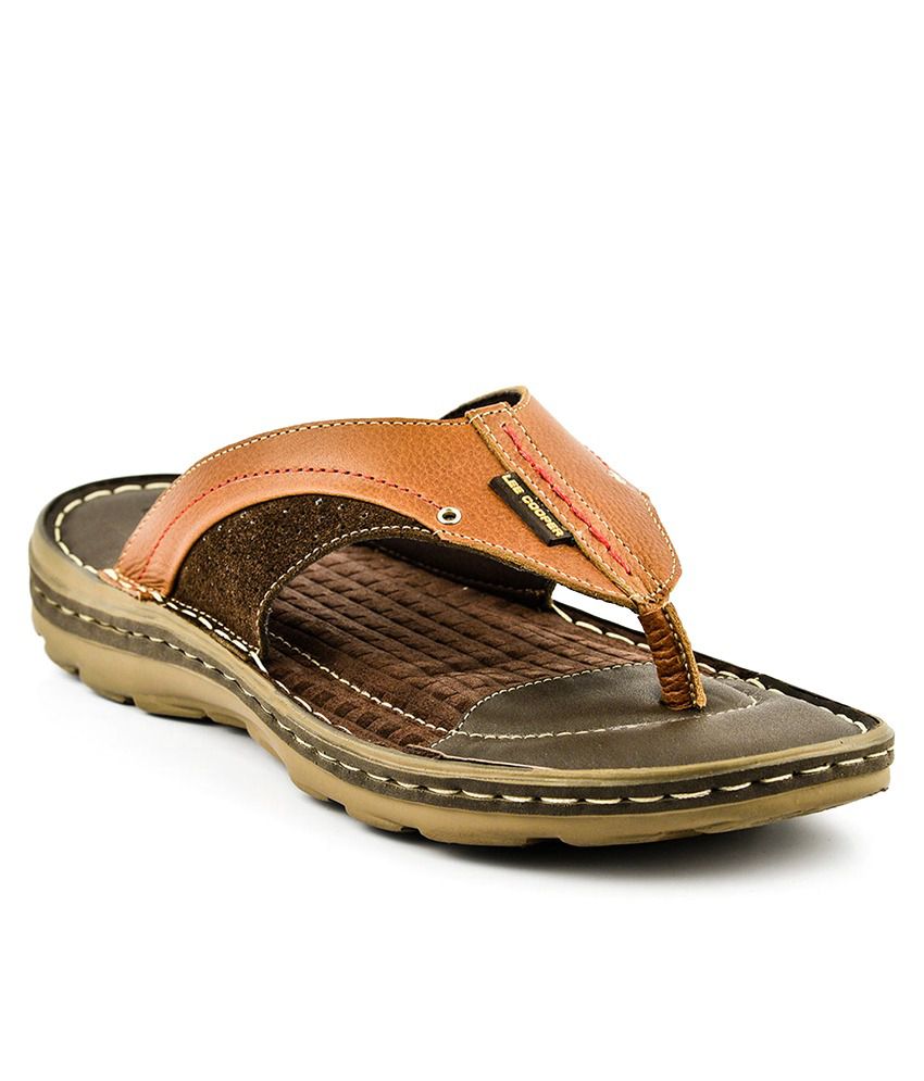 Lee Cooper Tan Slippers Price in India 