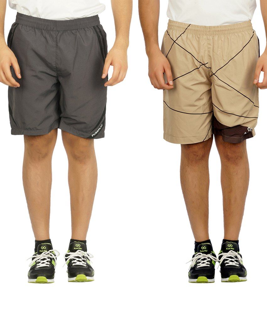 polyester khaki shorts