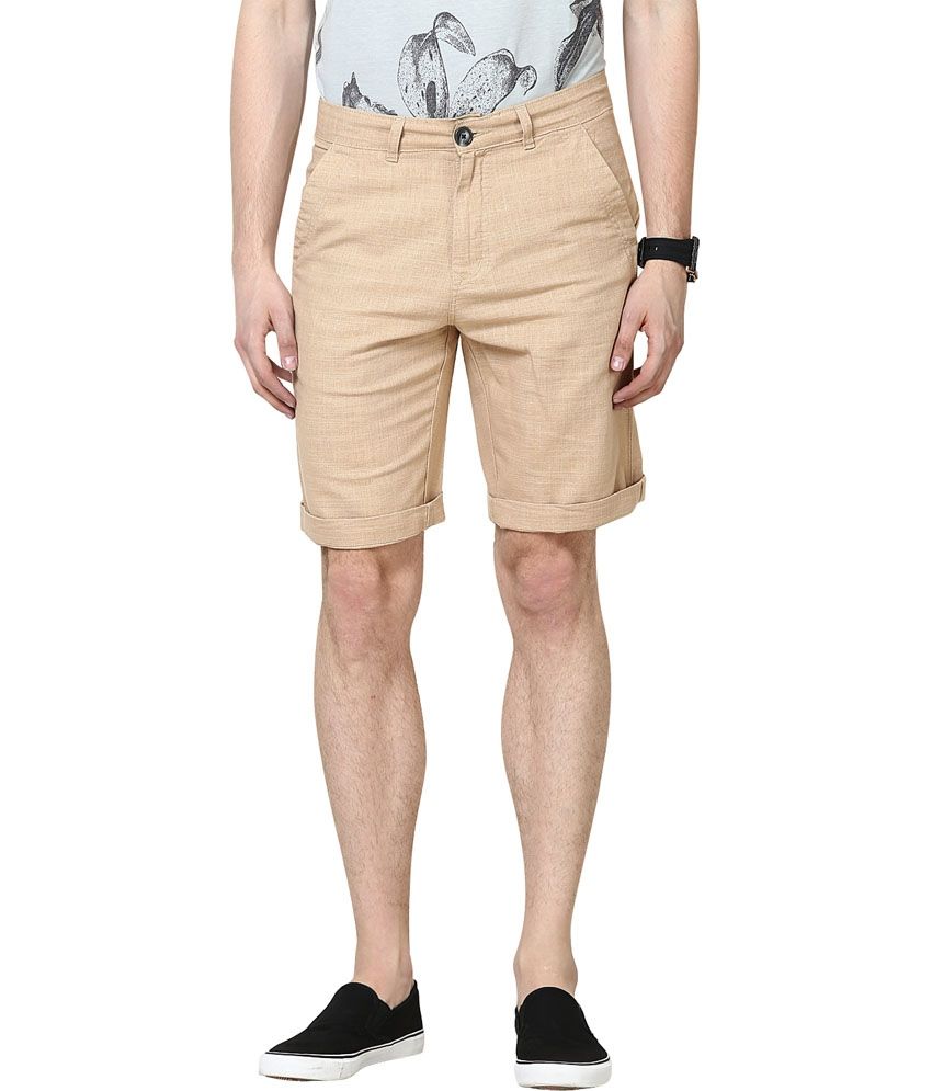 3concept Beige Linen Shorts - Buy 3concept Beige Linen Shorts Online at ...