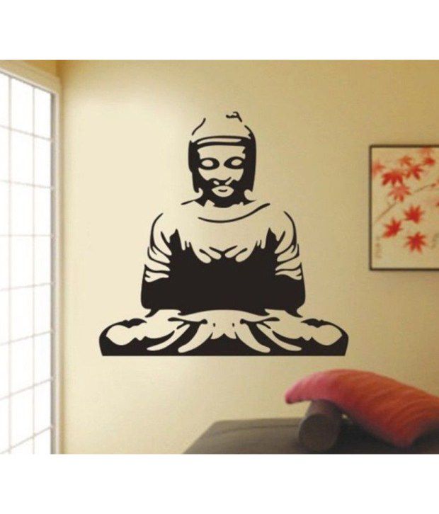     			HOMETALES Meditating Buddha Sticker ( 100 cm x 75 cm)