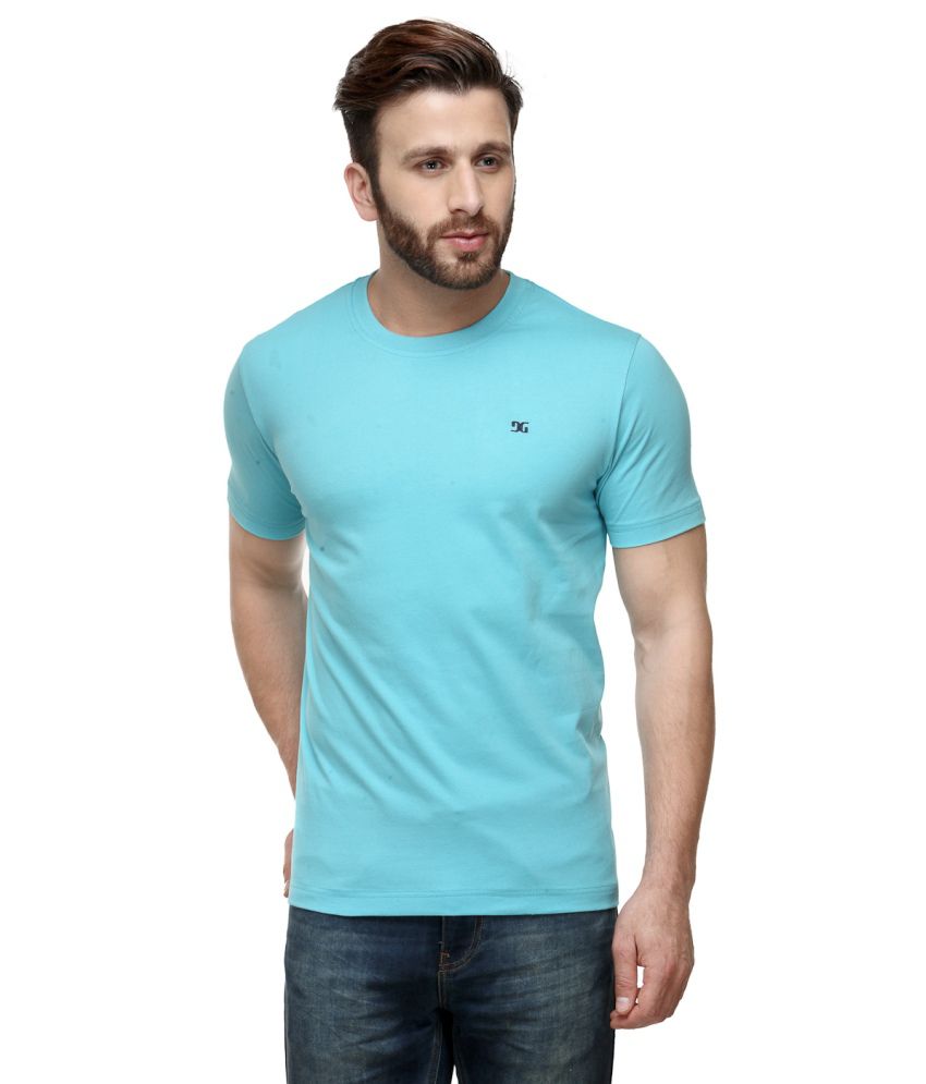 Dazzgear Turquoise Cotton Round Neck Half Sleeve T Shirt - Buy Dazzgear ...