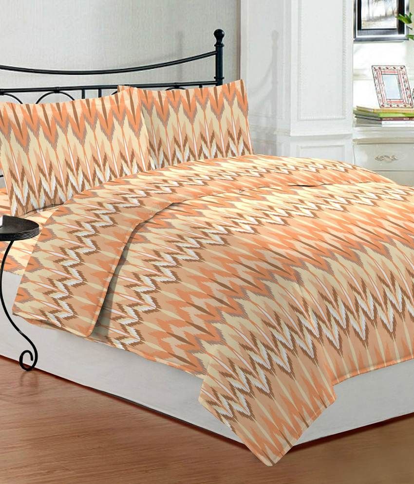 Bombay Dyeing Florentine Yellow Contemporary Cotton Double Bed Sheet