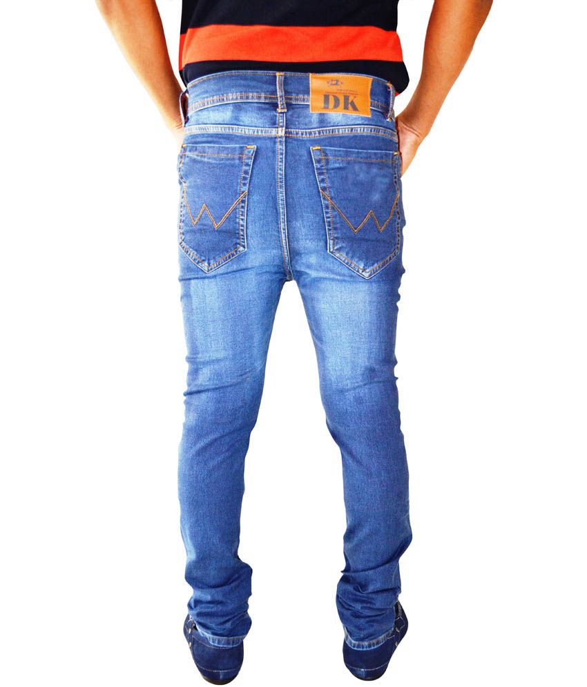 Denim Kraft Blue Cotton Slim Fit Basics Jeans - Buy Denim Kraft Blue ...