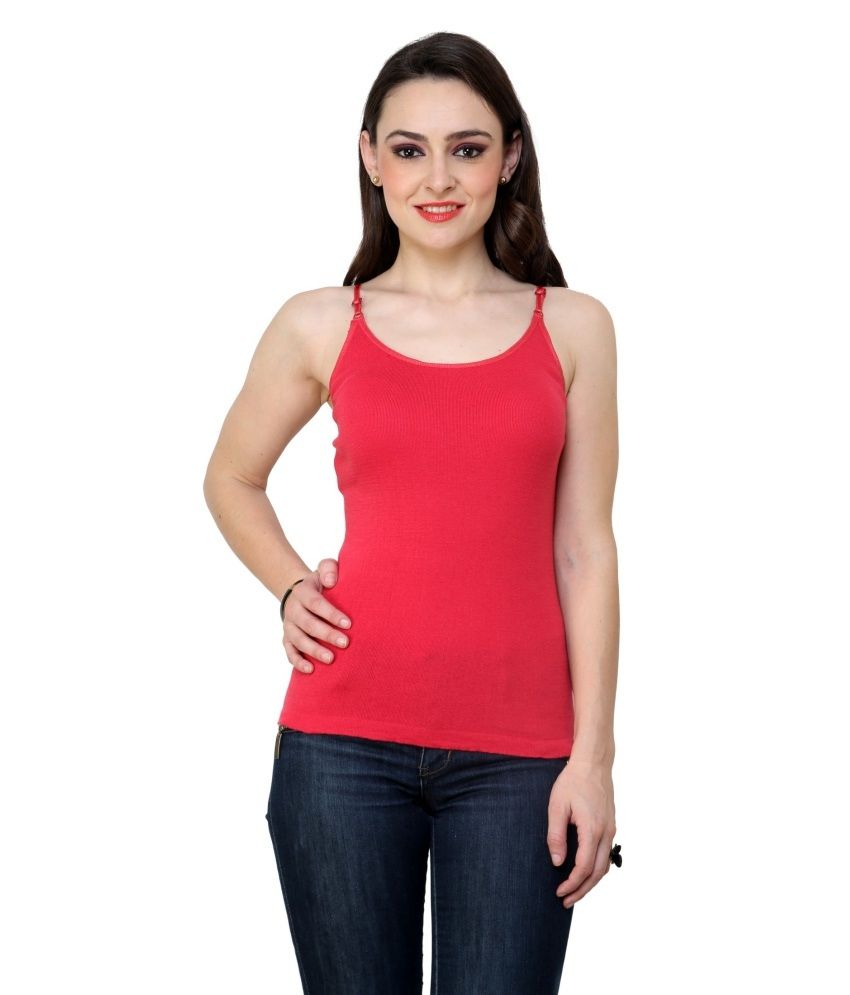 Buy Renka Red Lycra Cotton Comfortable Tank Top For Women Online at ...