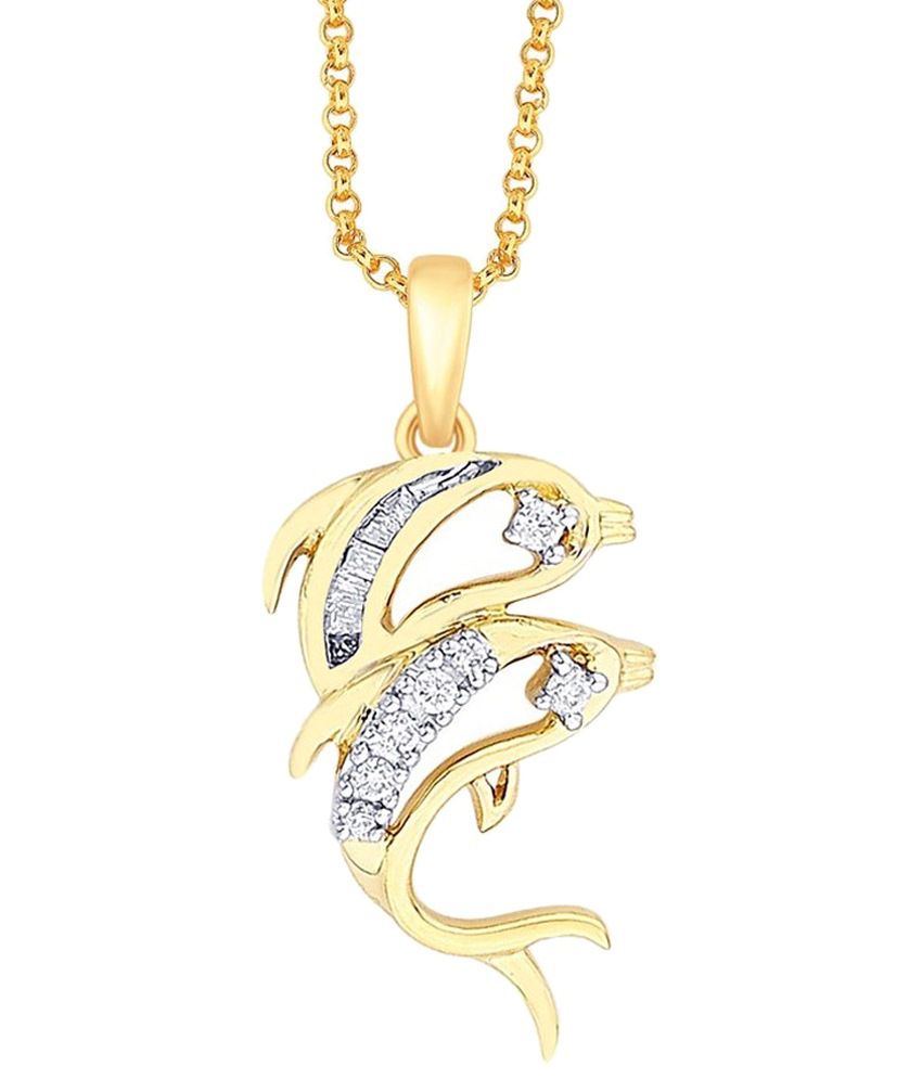 D'damas Animal Designed 18 Kt Gold Plated Diamond Pendant: Buy D'damas ...