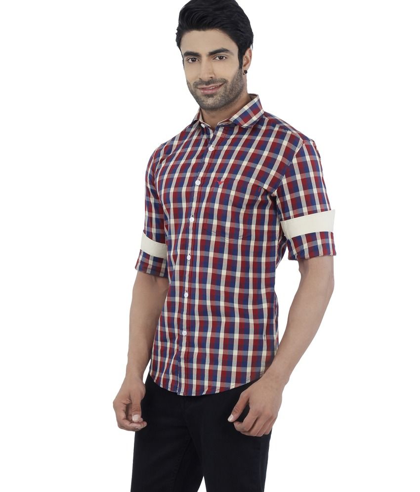 Dennis Lingo Red Cotton Casuals Shirt - Buy Dennis Lingo Red Cotton ...