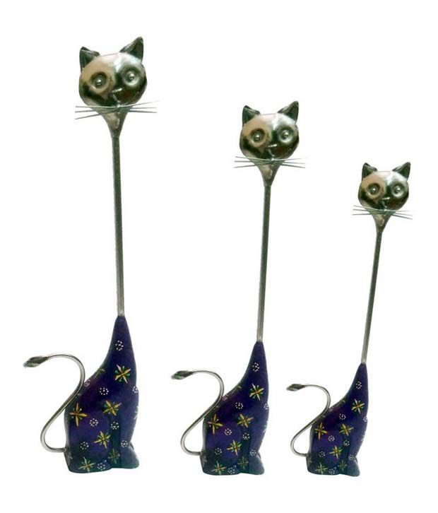 Handicraft Home Decor Cat Showpieces set of 3: Buy Handicraft Home