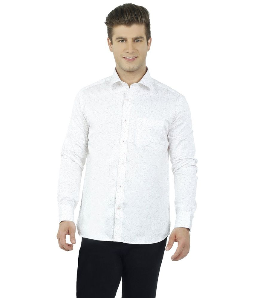 Lewis Marker Cotton Blend White Full Sleeve Formal Shirt For Men - Buy ...