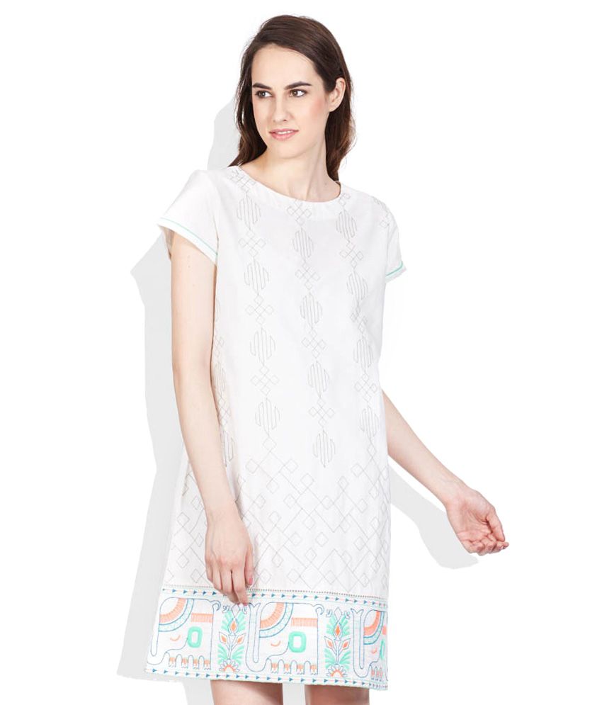 Global Desi White Cotton Dresses Buy Global Desi White Cotton Dresses Online At Best Prices In 
