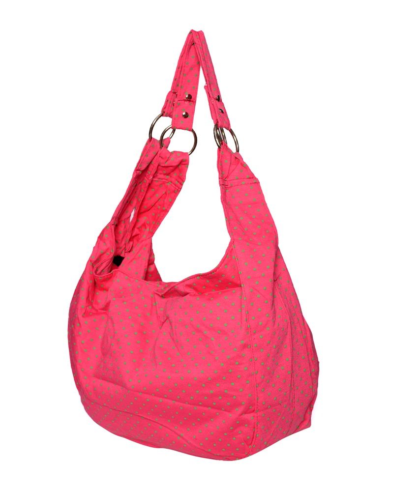 pink hobo leather handbag