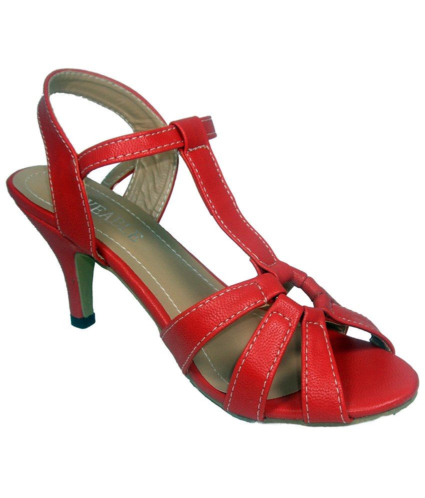 wide fit red heeled sandals