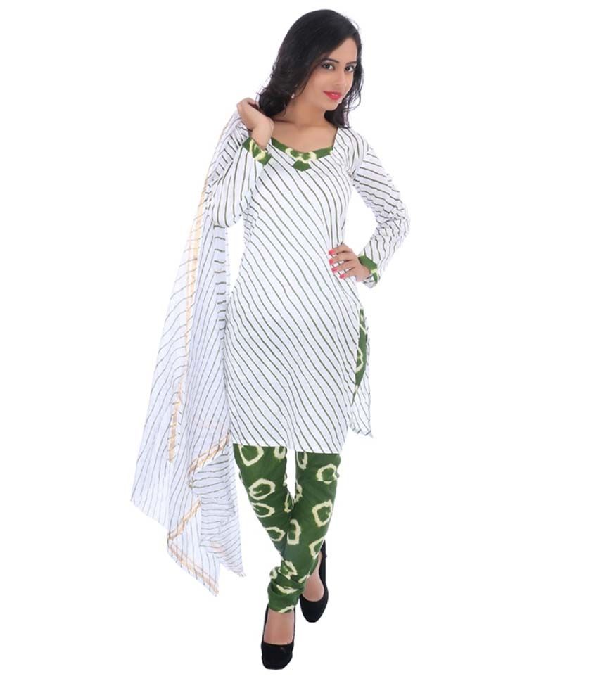 bandhani print cotton dress material