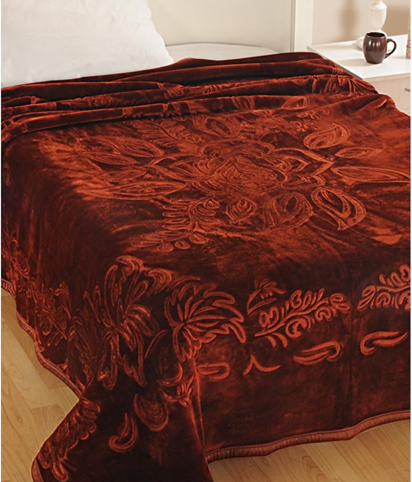 Shital Embossed Double AC Blanket Dark Brown Buy Shital Embossed