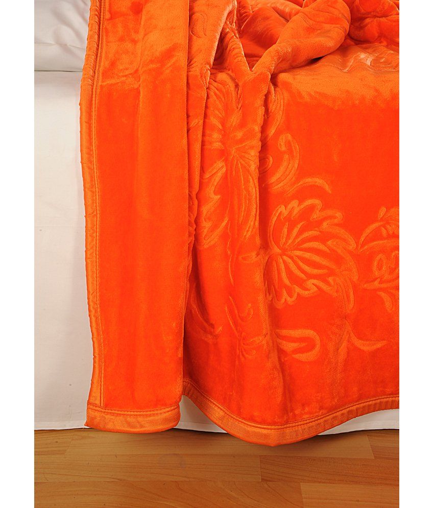 Shital Embossed Double AC Blanket Orange Buy Shital Embossed Double