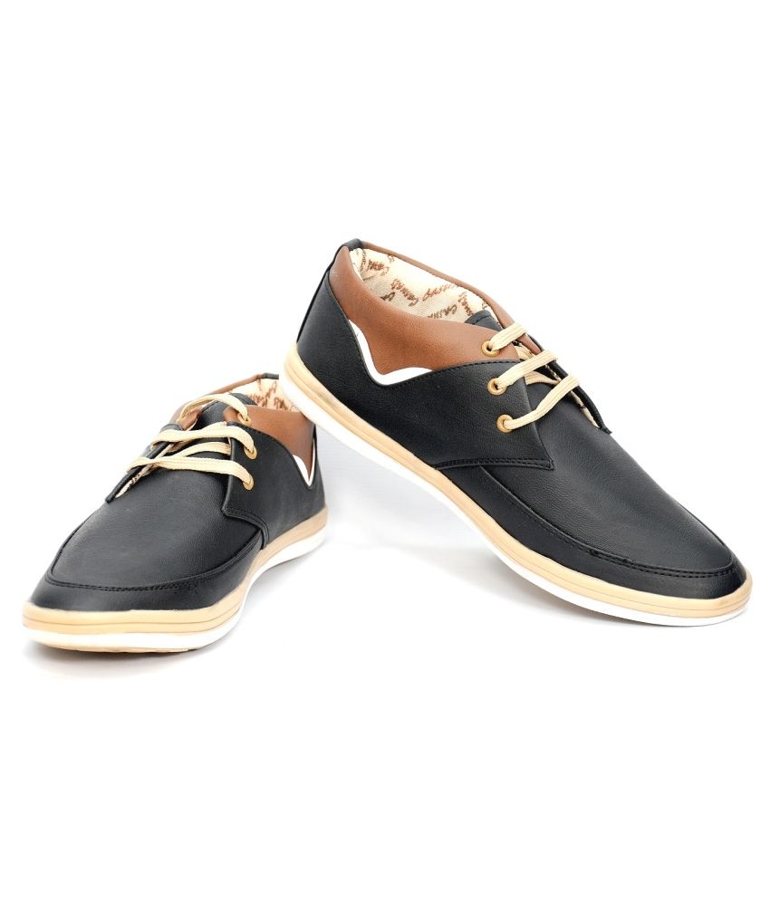 Shooz Black Patent Leather Laced Casual Shoes For Men Buy Shooz Black