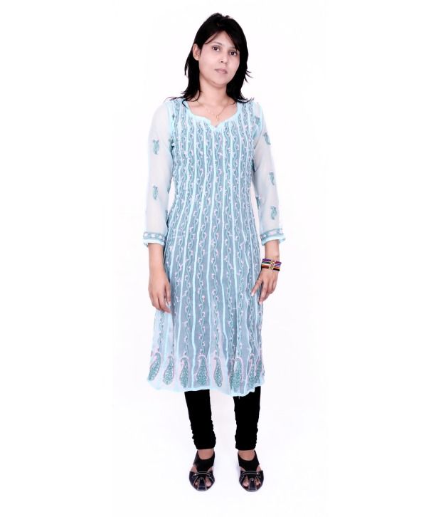 chikankari kurti material online