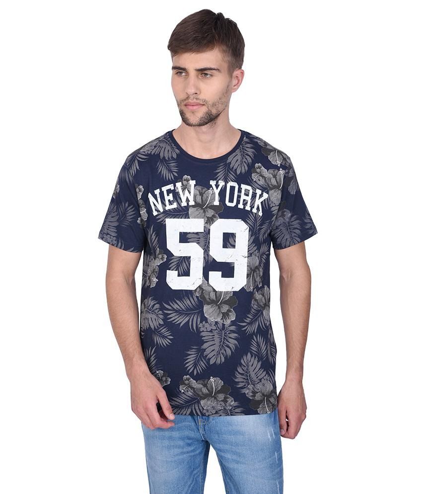 navy blue printed tshirt