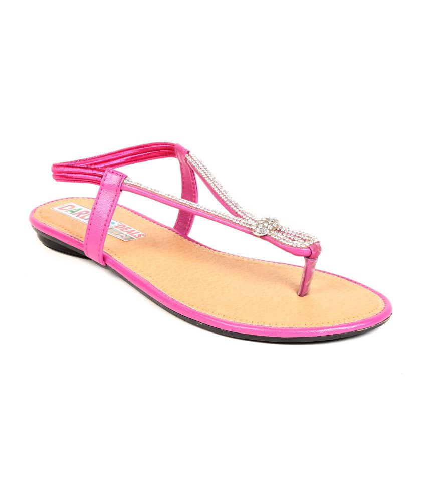 Darling Deals Baby Pink Flat Sandals Price in India- Buy Darling Deals ...