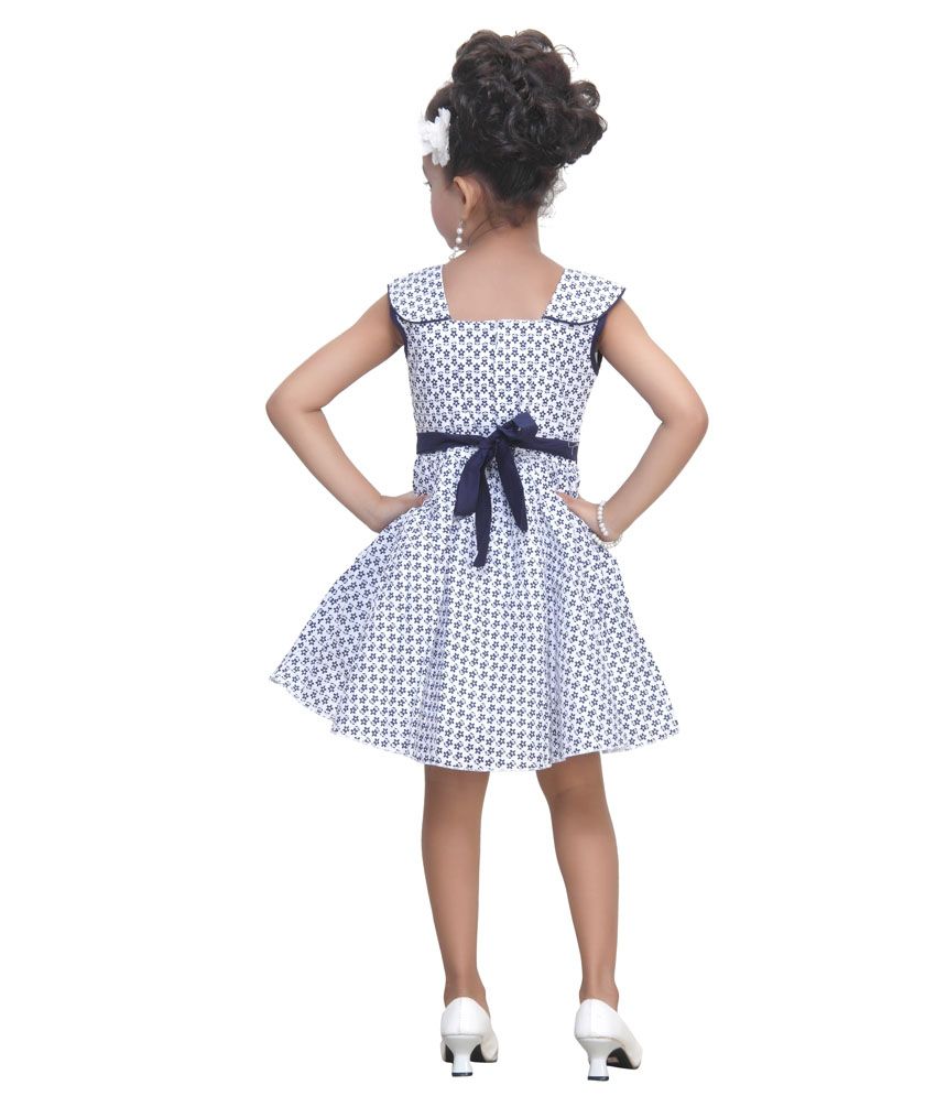 Trendy Girls Blue Cotton Knee Length Sleevless Frock - Buy Trendy Girls Blue Cotton Knee Length 