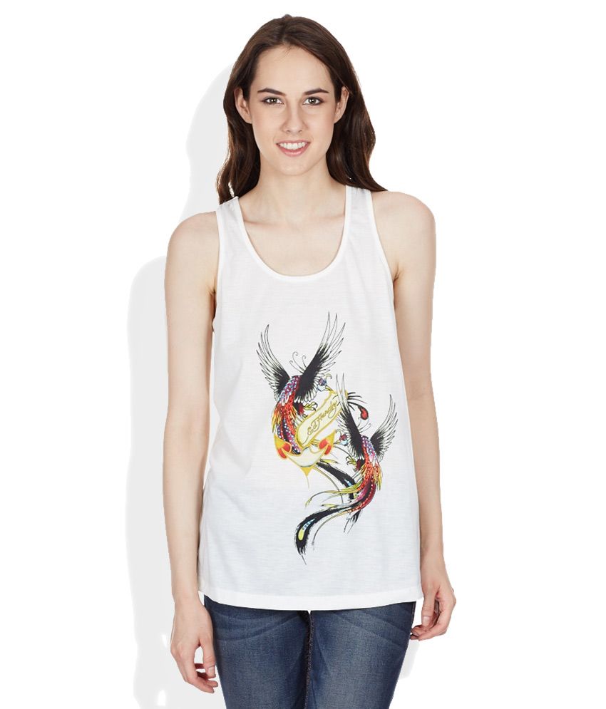 Ed Hardy White Regular Fit Top - Buy Ed Hardy White Regular Fit Top Online at Best Prices in 