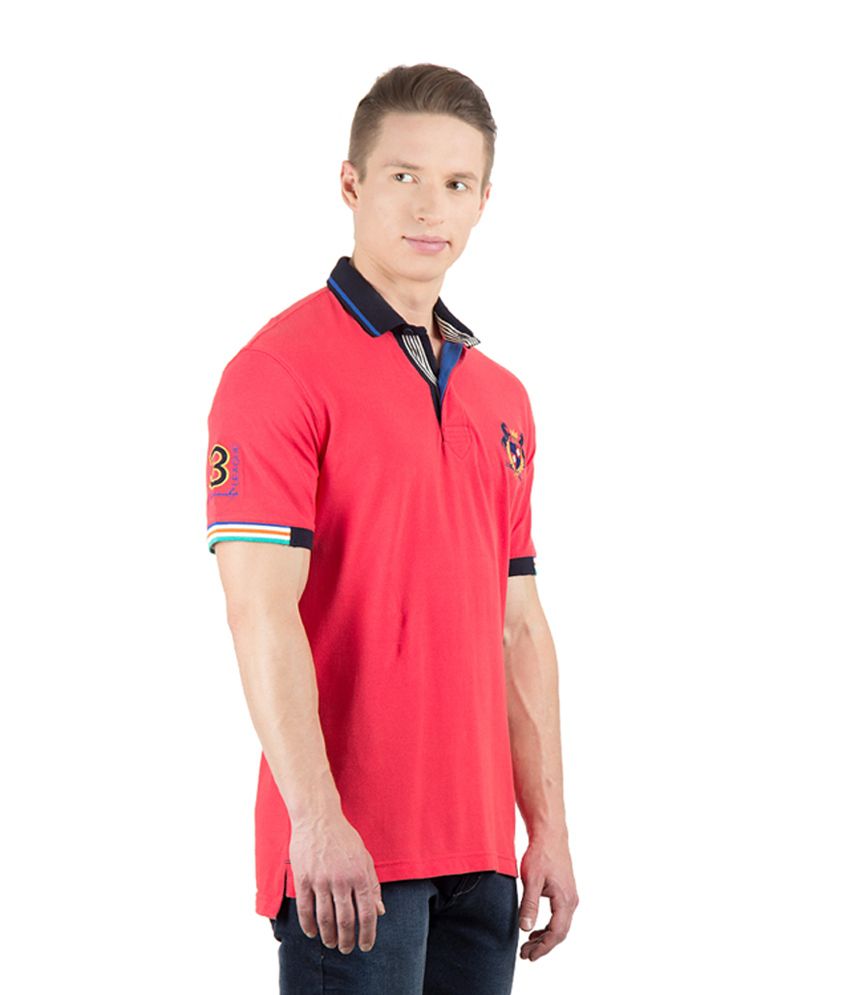 Wilkins & Tuscany Trendy Red Cotton Polo T-Shirt - Buy Wilkins ...
