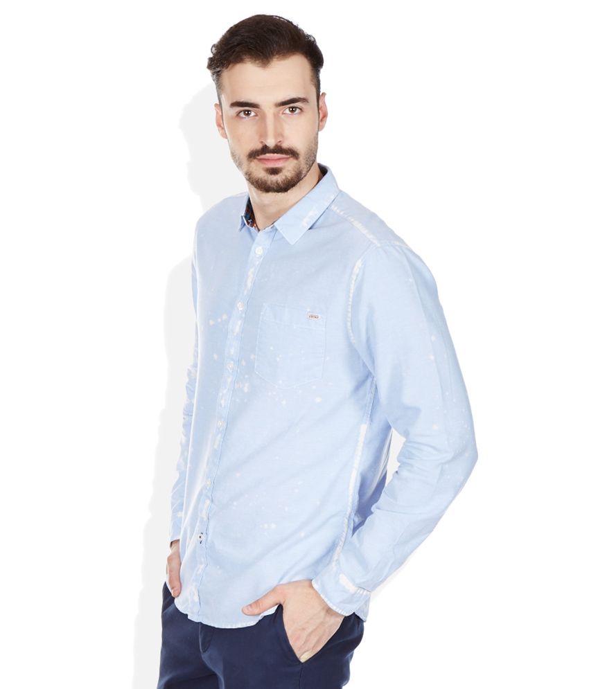 jack and jones blue and white shirt
