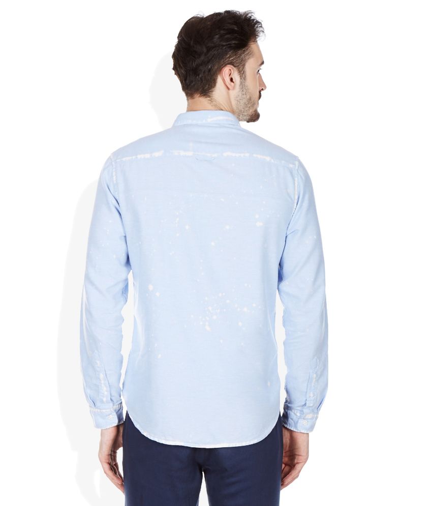 jack and jones blue and white shirt