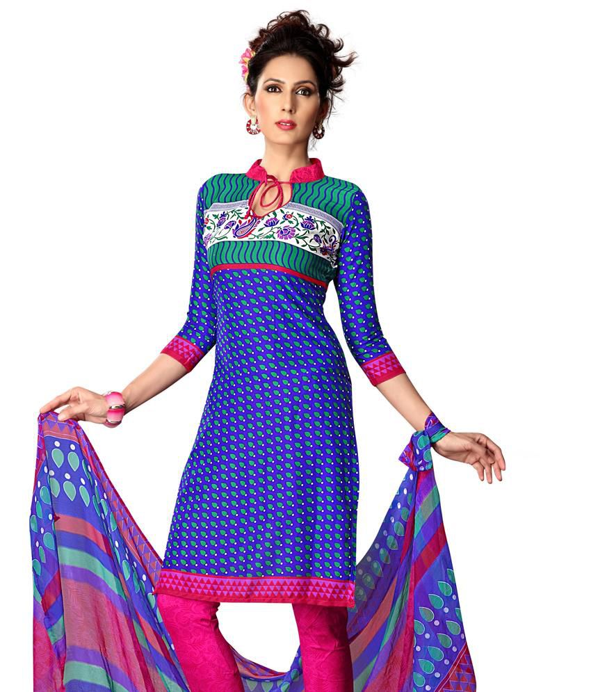 Rudra Fashion Multicoloured Chiffon Straight Unstitched Dress Material ...