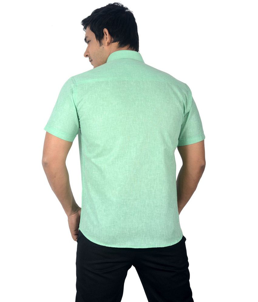 Baaamboos Green Linen Blend Regular Fit Formal Shirt - Buy Baaamboos ...