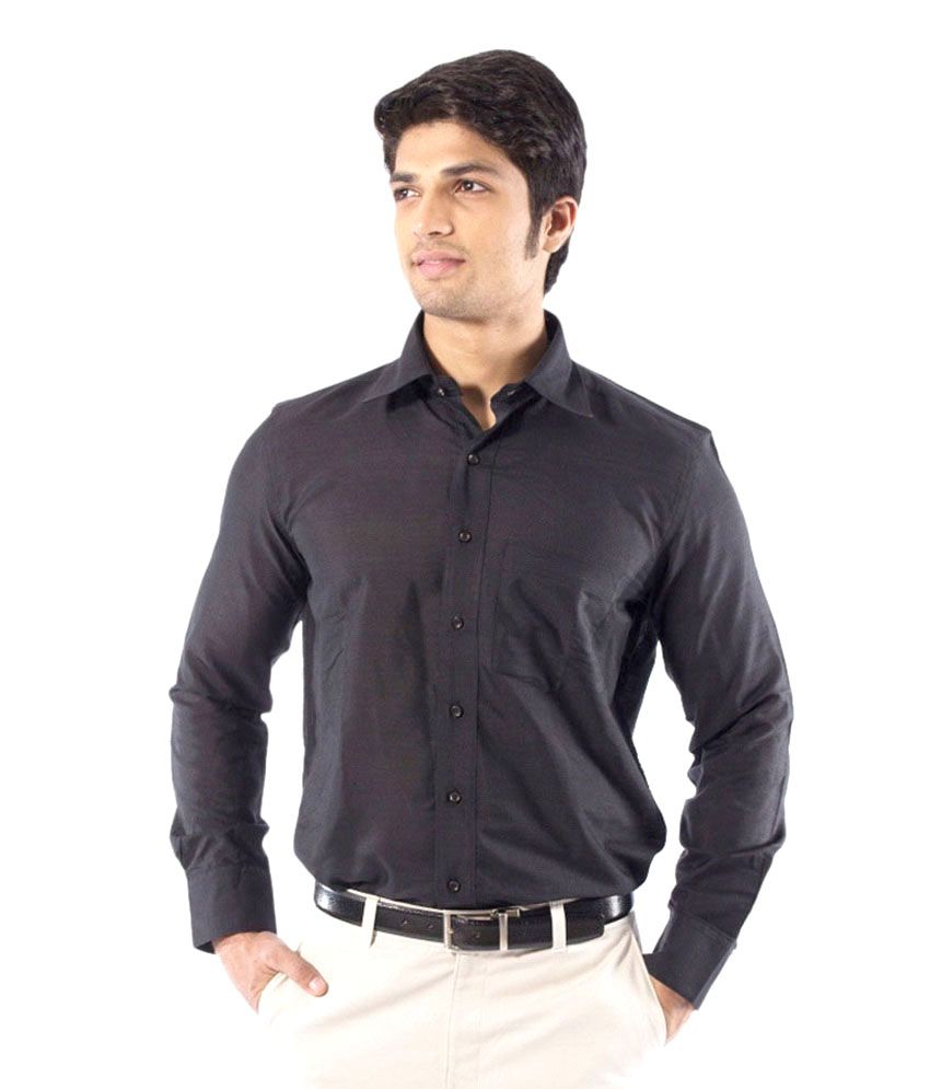 Hunks 4 Men Black Cotton Formal Shirt - Buy Hunks 4 Men ...