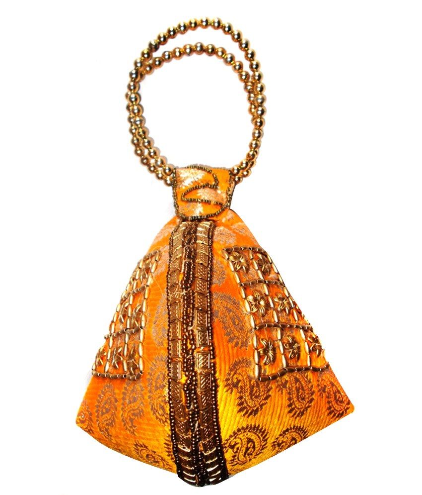 Buy Shreehit Ethnic Designer Clutch Yellow at Best Prices in India