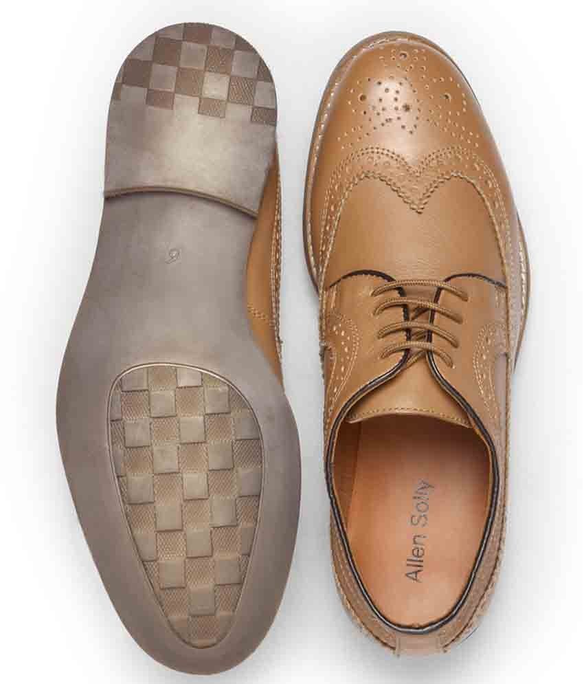 allen solly brown formal shoes