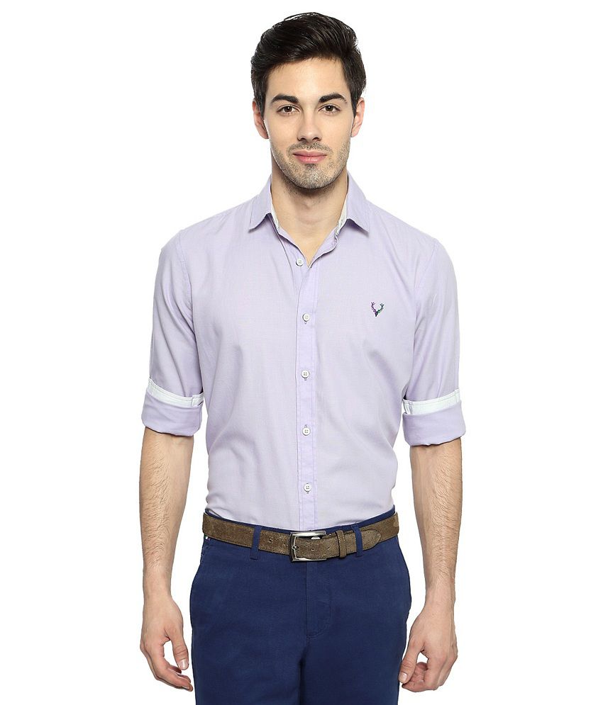 Allen Solly Lilac Solid Formal Shirt - Buy Allen Solly Lilac Solid ...