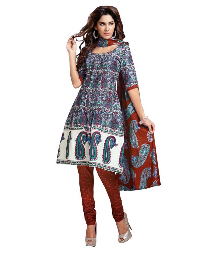 Jenny Exclusive Designer Fancy Printed Cotton Dress Material - Buy ...