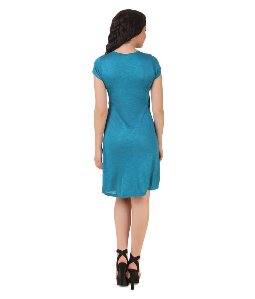NOD Blue Hosiery Button Dress For Women - Buy NOD Blue Hosiery Button ...