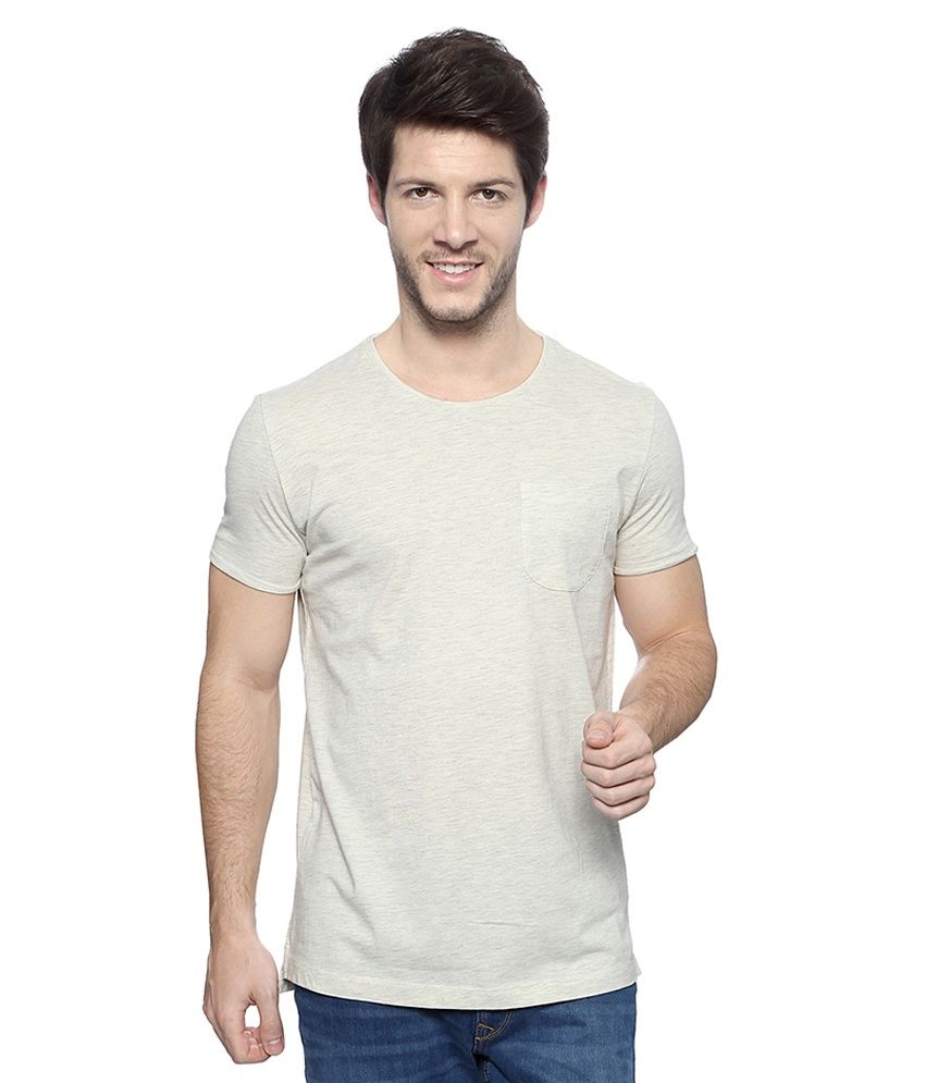 Peter England Beige Round Neck T Shirt Buy Peter England Beige Round