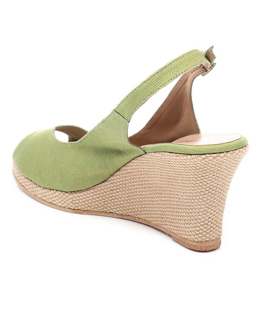 Inc.5 Green Wedge Heeled Sandals Price in India- Buy Inc.5 Green Wedge ...