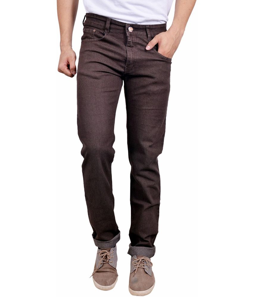 Studio Nexx Brown Cotton Regular Fit Jeans