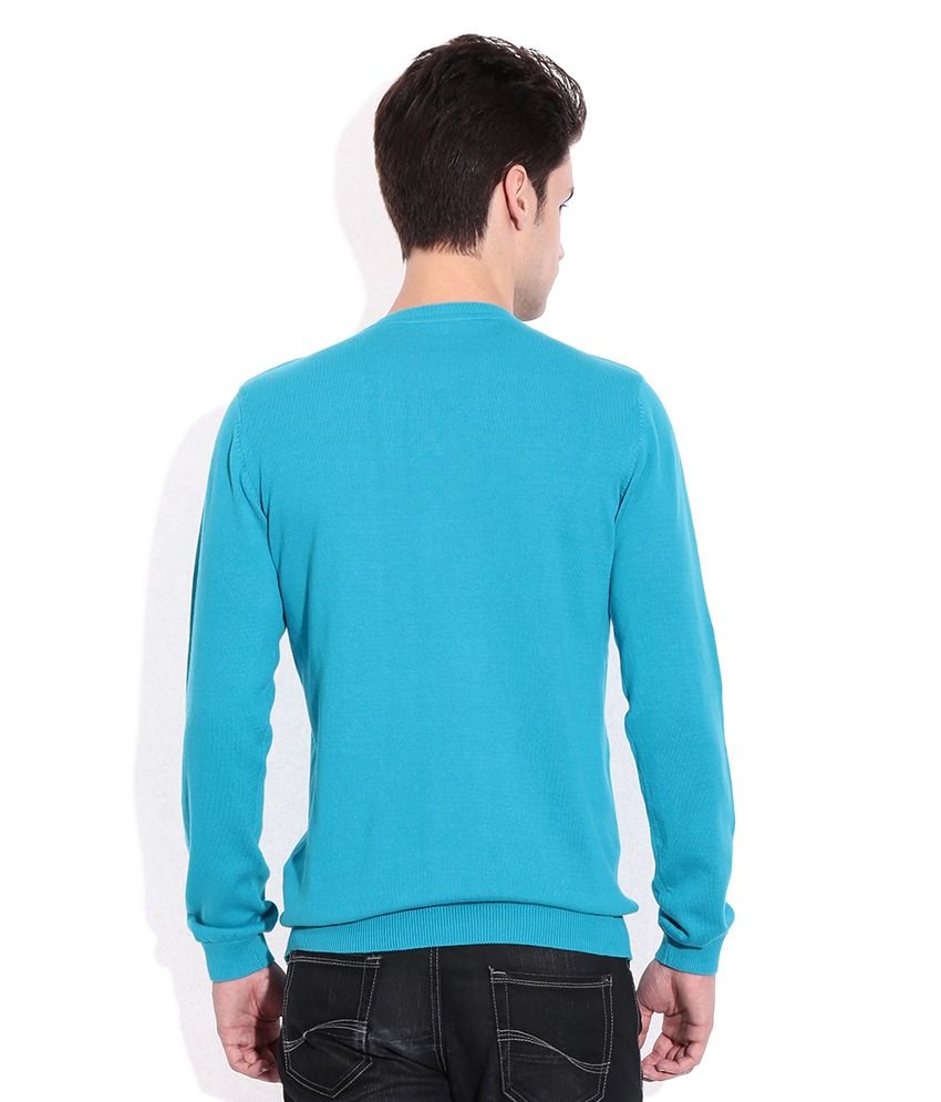 turquoise v neck sweater