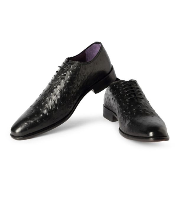 louis philippe black lace up shoes