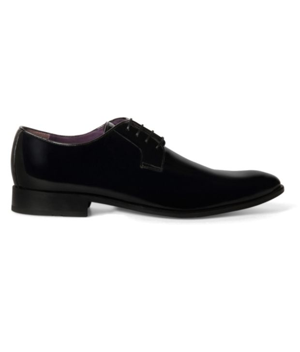 louis philippe black lace up shoes