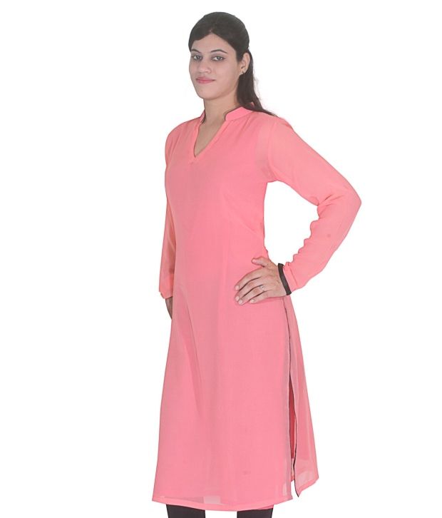 plain georgette kurti